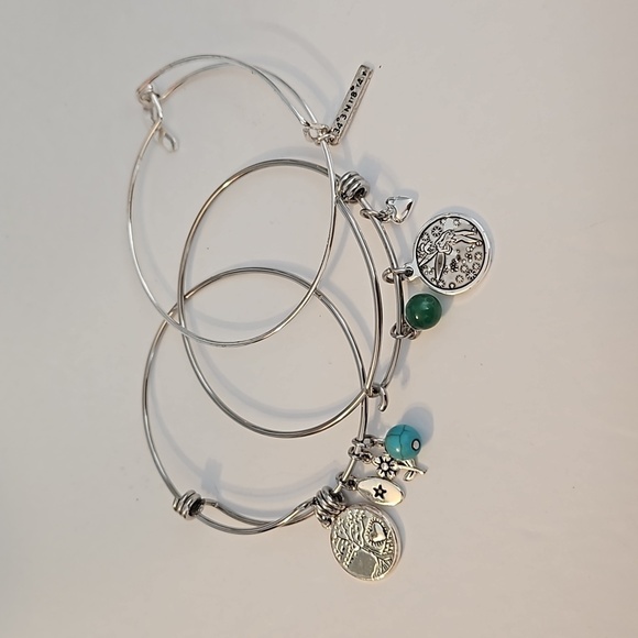 3 Charmed Silvertone Bracelets - Picture 1 of 10